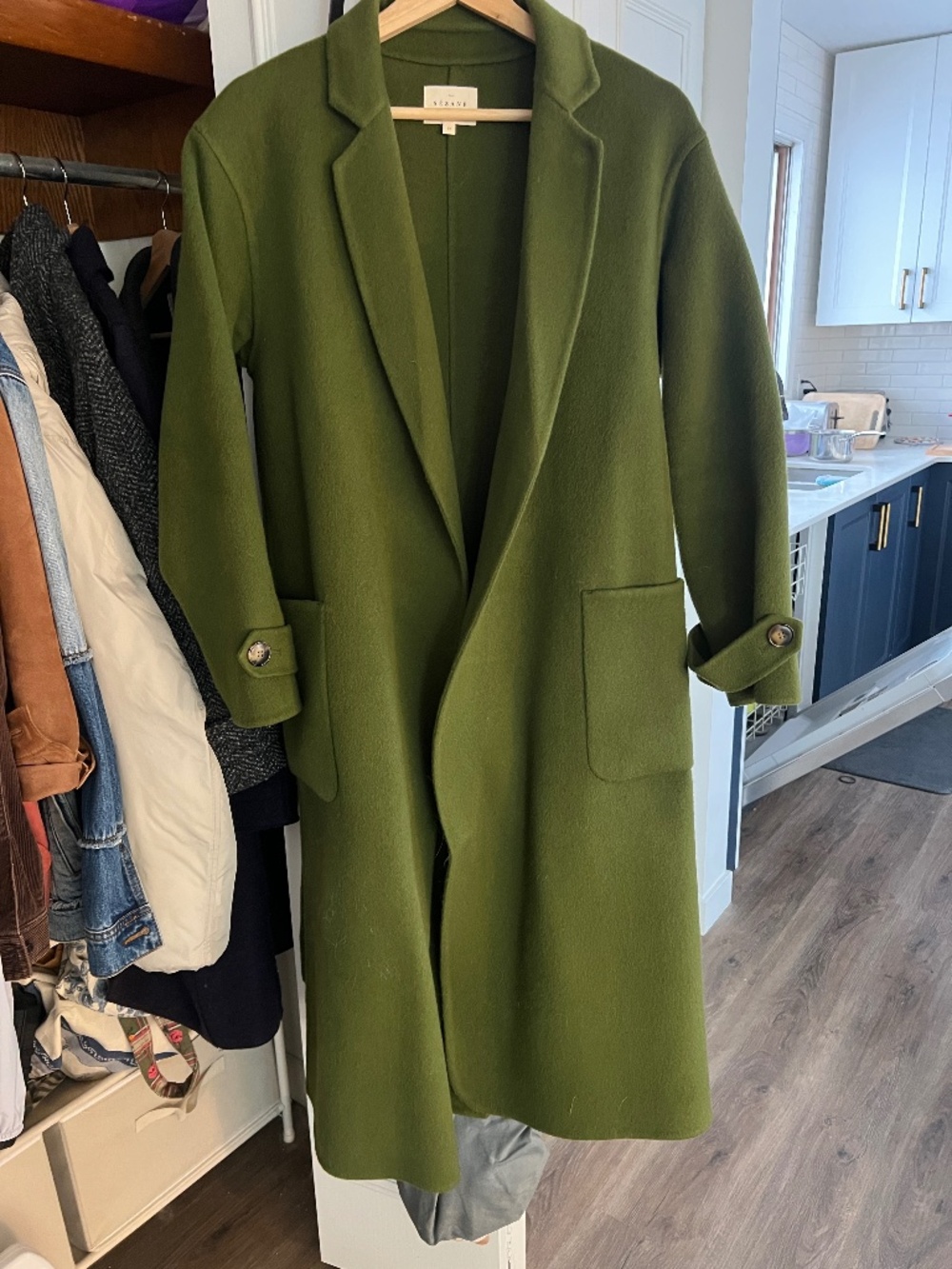 Mederick Coat from Sezane in Vert Garden